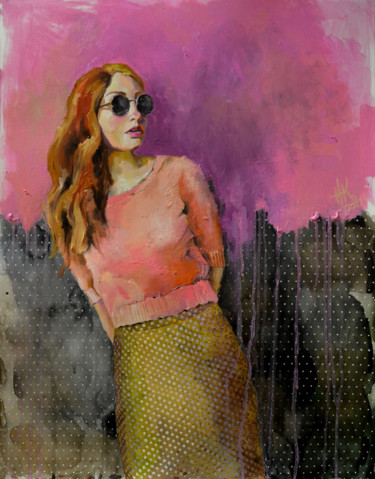 Картина под названием "Pink!" - Zhanna Kondratenko, Подлинное произведение искусства, Масло