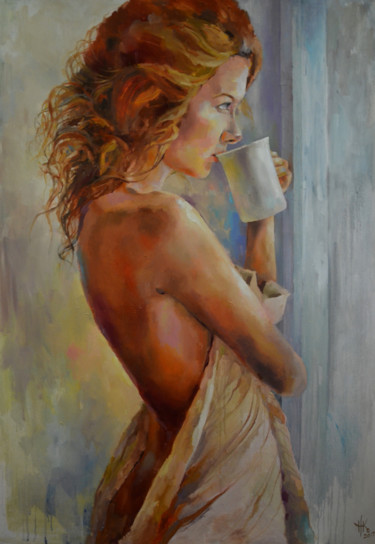 Painting titled "Morning" by Zhanna Kondratenko, Original Artwork, Oil
