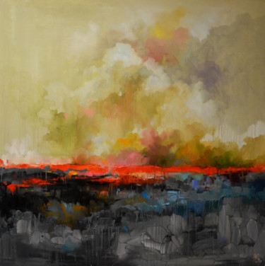 Malerei mit dem Titel "Landscape with ston…" von Zhanna Kondratenko, Original-Kunstwerk, Öl