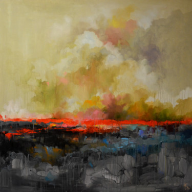 Schilderij getiteld "Landscape with ston…" door Zhanna Kondratenko, Origineel Kunstwerk, Olie