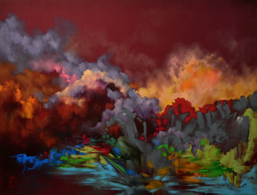 Malerei mit dem Titel "Shore of the magic…" von Zhanna Kondratenko, Original-Kunstwerk, Öl