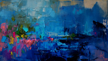 Malerei mit dem Titel "Evening bay" von Zhanna Kondratenko, Original-Kunstwerk, Öl