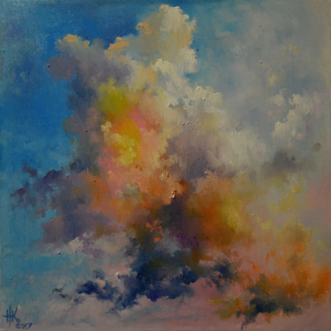 Painting titled "Dawn and wind" by Zhanna Kondratenko, Original Artwork, Oil
