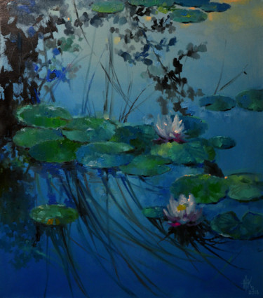 Картина под названием "Lily pond. Early mo…" - Zhanna Kondratenko, Подлинное произведение искусства, Масло