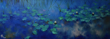 Schilderij getiteld "Lily pond. Reflecti…" door Zhanna Kondratenko, Origineel Kunstwerk, Olie