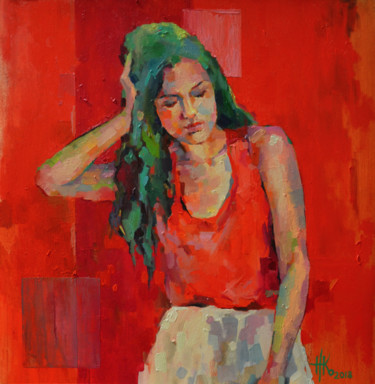Painting titled "Yesterday" by Zhanna Kondratenko, Original Artwork, Oil Mounted on Other rigid panel