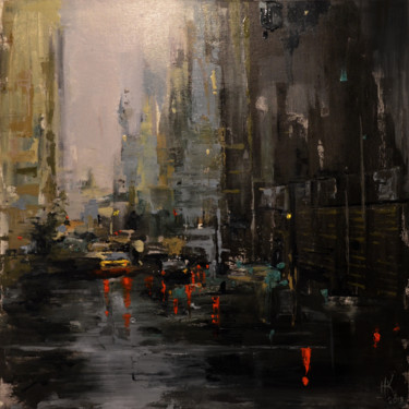 Peinture intitulée "The street is full…" par Zhanna Kondratenko, Œuvre d'art originale, Huile