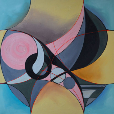 Painting titled "∞ Infinity. Composi…" by Zhanna Kondratenko, Original Artwork, Oil Mounted on Wood Stretcher frame