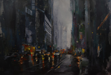 Painting titled "Drizzle" by Zhanna Kondratenko, Original Artwork, Oil Mounted on Wood Stretcher frame