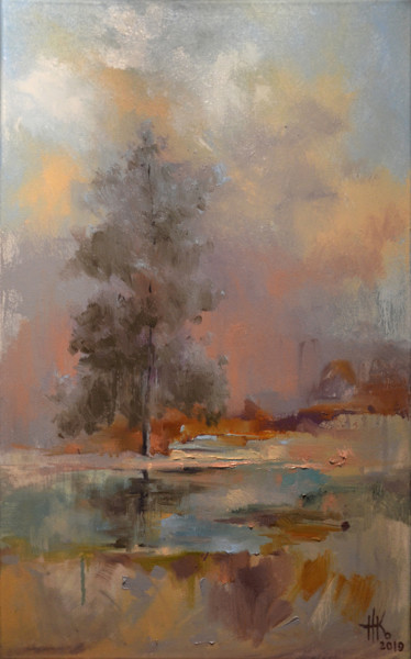 제목이 "Passing by"인 미술작품 Zhanna Kondratenko로, 원작, 기름 나무 들것 프레임에 장착됨