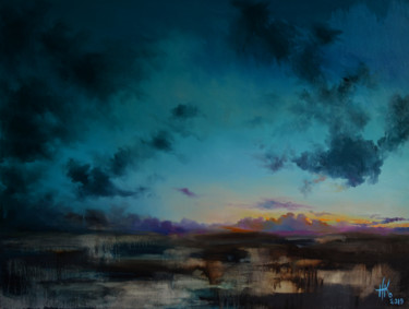 Painting titled "Twilight" by Zhanna Kondratenko, Original Artwork, Oil Mounted on Wood Stretcher frame