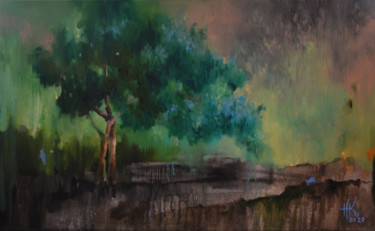 Картина под названием "Where Traces Lead" - Zhanna Kondratenko, Подлинное произведение искусства, Масло Установлен на Деревя…