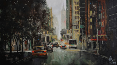 Painting titled "Overcast" by Zhanna Kondratenko, Original Artwork, Oil Mounted on Wood Stretcher frame