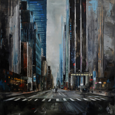 Painting titled "Concrete" by Zhanna Kondratenko, Original Artwork, Oil Mounted on Wood Stretcher frame