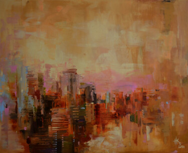 Painting titled "Midday." by Zhanna Kondratenko, Original Artwork, Oil Mounted on Wood Stretcher frame