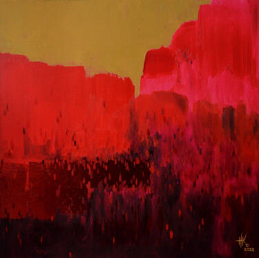 Painting titled "Blossoming. Setting…" by Zhanna Kondratenko, Original Artwork, Oil Mounted on Wood Stretcher frame