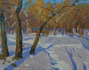 Painting titled "early spring" by Sergei, Original Artwork, Oil