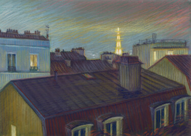 Pintura titulada "Paris #29 Montmartr…" por Konoko, Obra de arte original, Lápiz