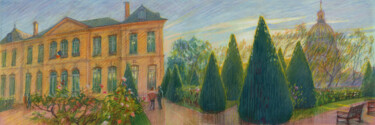 Peinture intitulée "Paris #37 "Musée Ro…" par Konoko, Œuvre d'art originale, Crayon