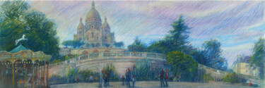 Картина под названием "Paris #48"Square Lo…" - Konoko, Подлинное произведение искусства, Карандаш