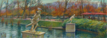 Pittura intitolato "Paris #39 "Jardin d…" da Konoko, Opera d'arte originale, Matita