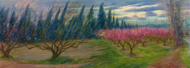 Malerei mit dem Titel "Provence #3 Vergers…" von Konoko, Original-Kunstwerk, Bleistift