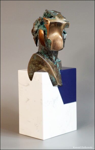 Skulptur mit dem Titel "ASYN I" von Konrad Ziolkowski, Original-Kunstwerk, Metalle