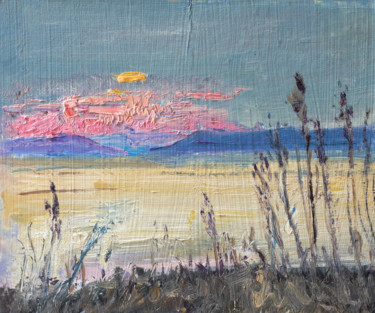 Schilderij getiteld "Grass yellow sea pi…" door Konstantin Borisov, Origineel Kunstwerk, Olie
