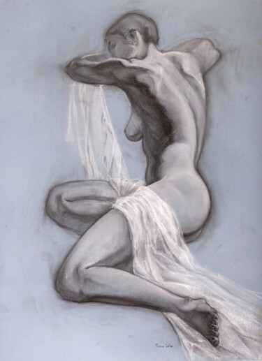 Drawing titled "White Stripe, the g…" by Konstantin Fomin, Original Artwork, Charcoal