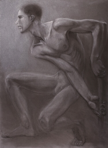 Drawing titled "The young man befor…" by Konstantin Fomin, Original Artwork, Pastel