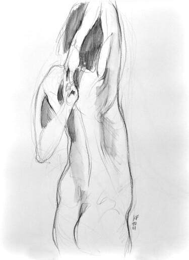 Drawing titled "female 20 K.F.42х30" by Konstantin Fomin, Original Artwork, Pencil