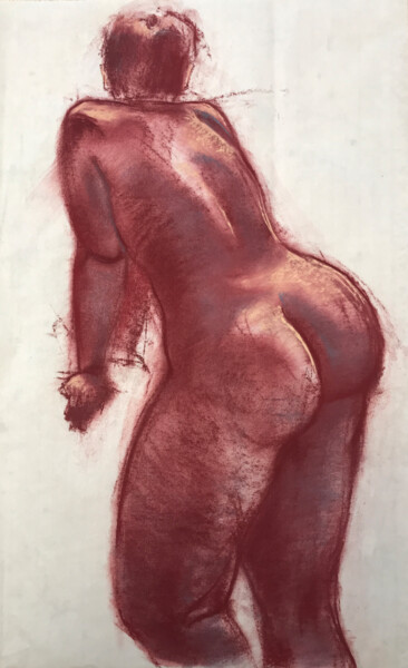 Drawing titled "Lady sketch on rice…" by Konstantin Fomin, Original Artwork, Pastel