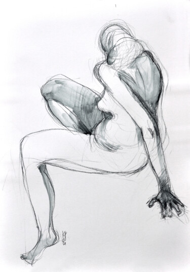 Drawing titled "female 12" by Konstantin Fomin, Original Artwork, Pencil