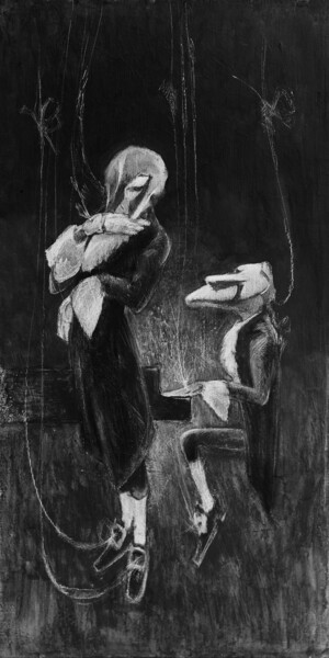 Картина под названием "Mozart and Salieri" - Konstantin Fomin, Подлинное произведение искусства, Пастель