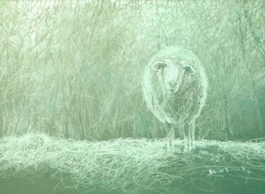 Rysunek zatytułowany „Овца” autorstwa Konstantin Konevskikh, Oryginalna praca, Pastel Zamontowany na Karton
