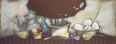 Dibujo titulada "Morning" por Konstantin Konevskikh, Obra de arte original, Pastel Montado en Panel de madera
