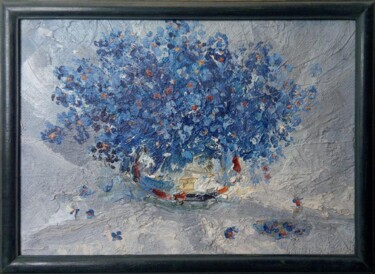 Ζωγραφική με τίτλο "Bouquet" από Konstantin Konevskikh, Αυθεντικά έργα τέχνης, Λάδι Τοποθετήθηκε στο Ξύλινο πάνελ