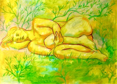 Malerei mit dem Titel "Mother Nature" von Konstantin Lakstigal, Original-Kunstwerk, Acryl