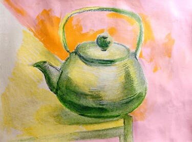 Tekening getiteld "Small old teapot" door Konstantin Lakstigal, Origineel Kunstwerk, Acryl