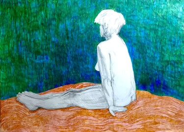 Рисунок под названием "Ocean creature" - Konstantin Lakstigal, Подлинное произведение искусства, Карандаш