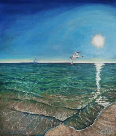 Картина под названием "Azov sea" - Konstantin Rudnev, Подлинное произведение искусства, Масло
