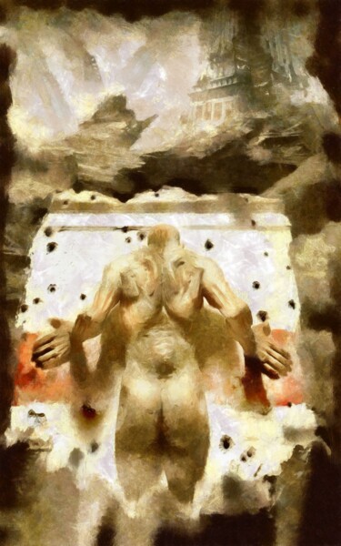 Картина под названием "The faces of war 9" - Константин Скопцов, Подлинное произведение искусства, Акрил