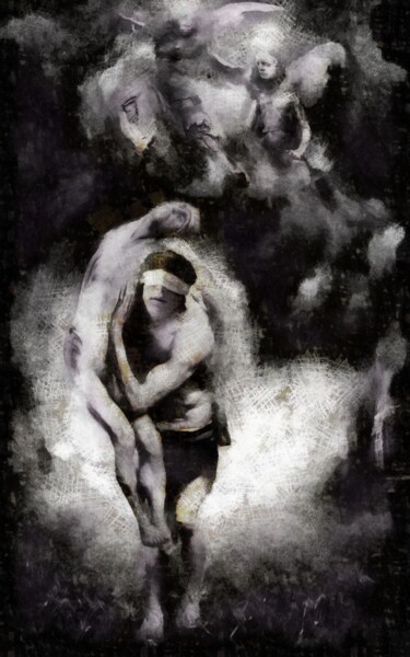 Painting titled "99 38 99" by Konstantin Skoptsov, Original Artwork, Charcoal