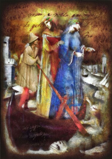 Painting titled "La Divina Commedia 3" by Konstantin Skoptsov, Original Artwork, Digital Painting