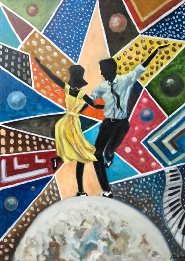 Картина под названием "Ballroom dancing" - Mamuka Morgoshia, Подлинное произведение искусства, Масло
