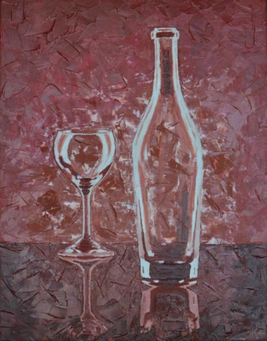 Картина под названием "Bottle" - Konstantin Zet, Подлинное произведение искусства, Масло
