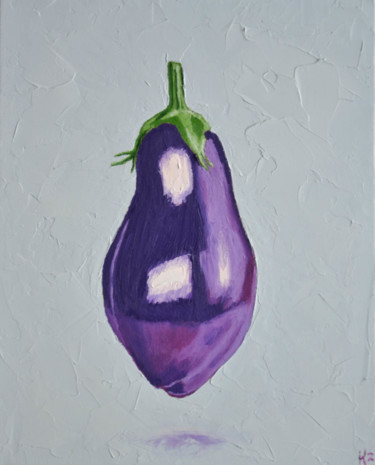 Painting titled "Eggplant" by Konstantin Zet, Original Artwork, Oil