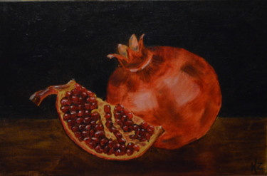Painting titled "Pomegranate" by Konstantin Zet, Original Artwork, Oil