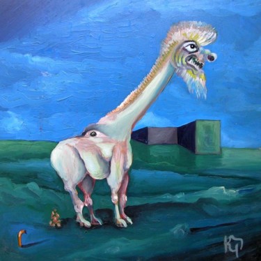 Painting titled "Camel-shiting-on-th…" by Kosta, Original Artwork