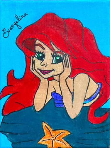 Painting titled "The Little Mermaid…" by Evangelina, Original Artwork, Acrylic